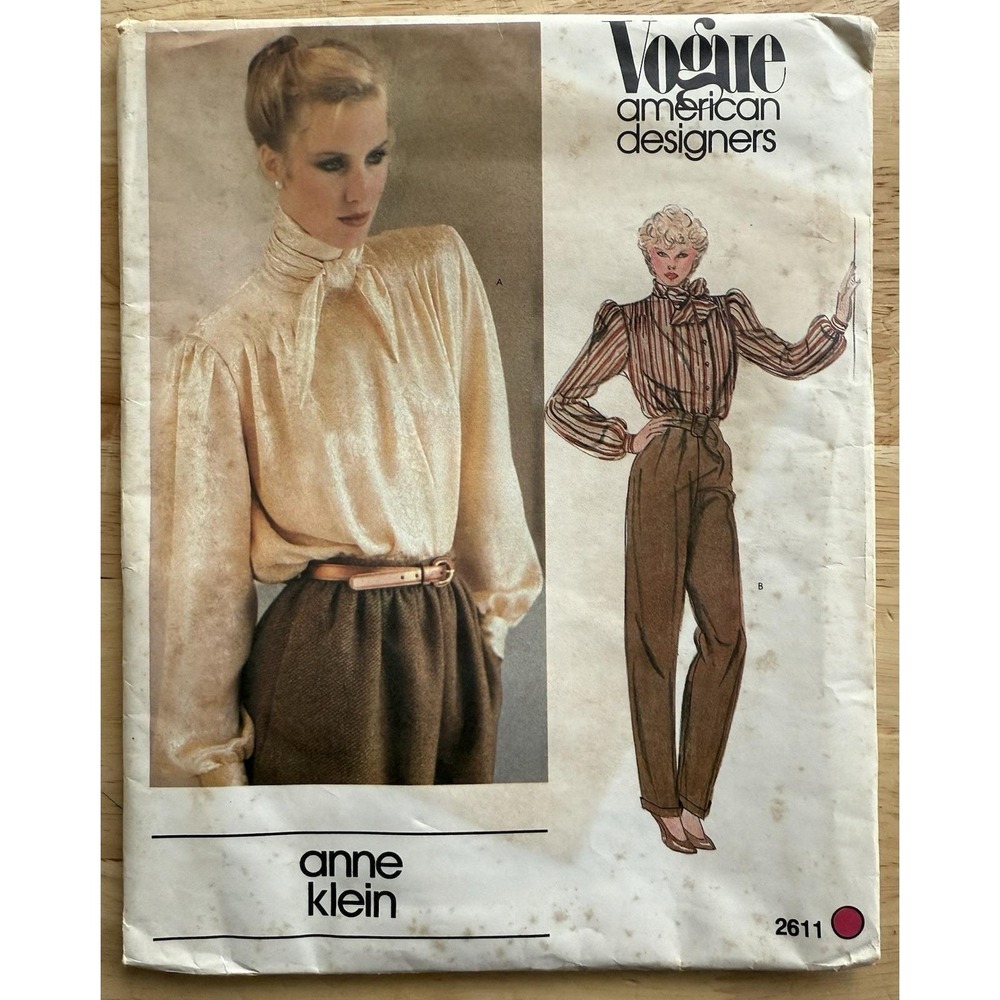Vogue American Designer Pattern‎ 2611 Anne Klein Misses' Blouse size 14 UNCUT FF